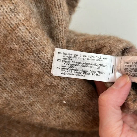 Zara Ruffle Mock Neck Sweater Vest in Taupe - Picture 4 of 4